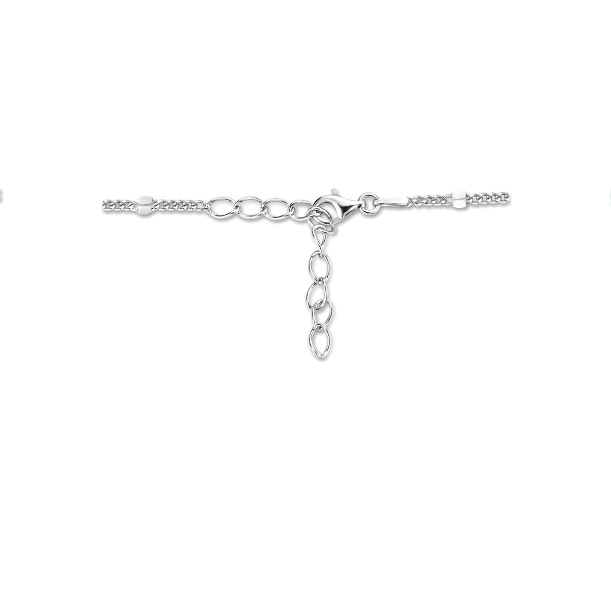 vDam Ketting Gourmette Met Tussenstuk 3,0 Mm 40cm + 4 Cm Zilver Gerhodineerd 1333550  40cm