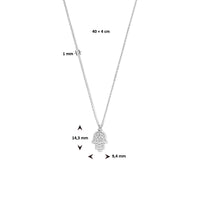 vDam Ketting Handje Van Fatima 40cm + 4 Cm Zilver Gerhodineerd 1335446  40cm