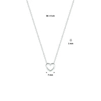 vDam Ketting Hart 36cm + 4 Cm Zilver Gerhodineerd 1328599  36cm