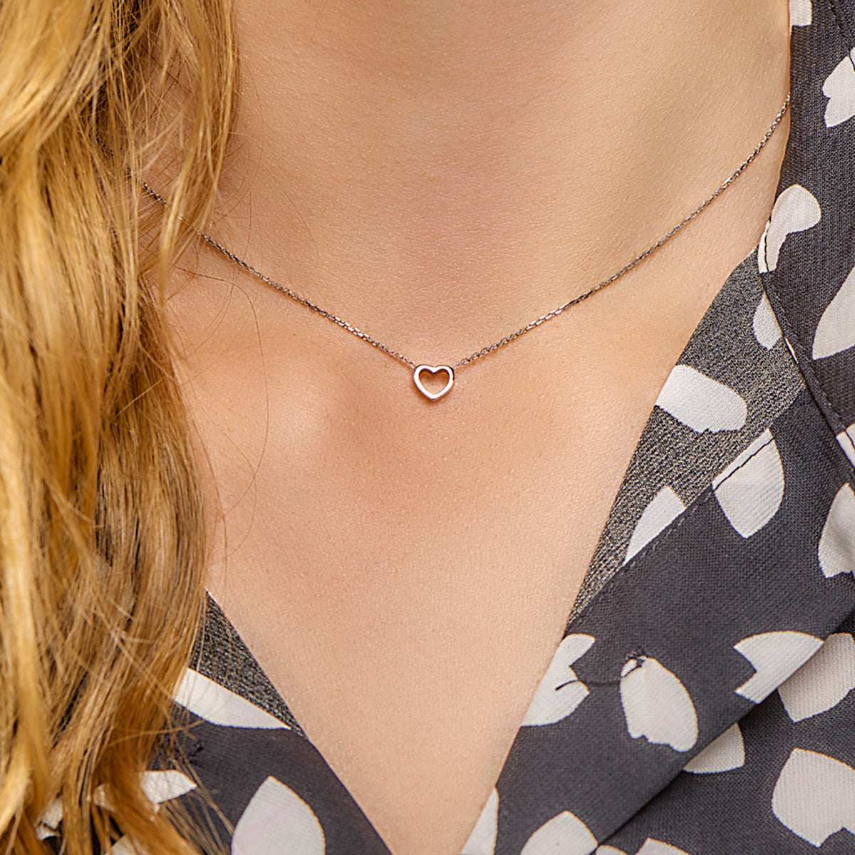 vDam Ketting Hart 36cm + 4 Cm Zilver Gerhodineerd 1328599  36cm