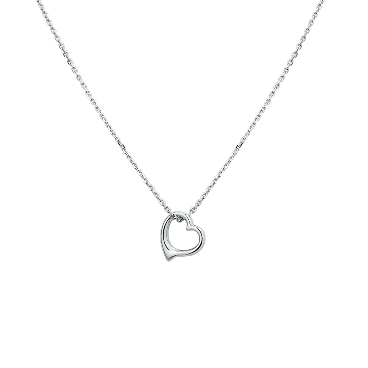 vDam Ketting Hart 41 + 4 Cm Zilver Gerhodineerd 1325613
