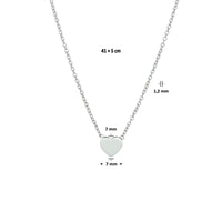 vDam Ketting Hart 41cm + 5 Cm Zilver Gerhodineerd 1329556  41cm