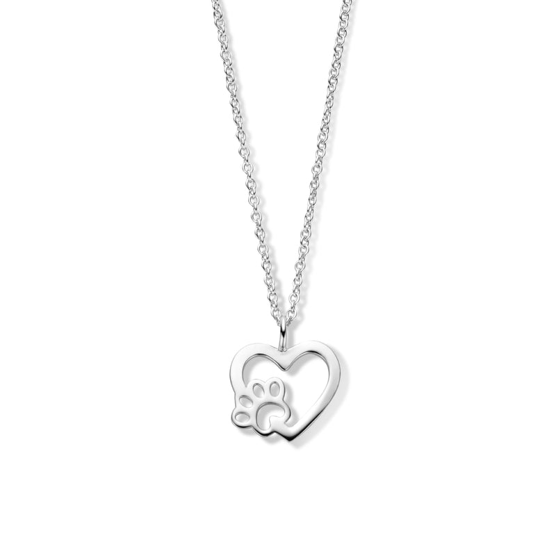 vDam Ketting Hart Hondenpoot 41 + 4 Cm Zilver Gerhodineerd 1336508