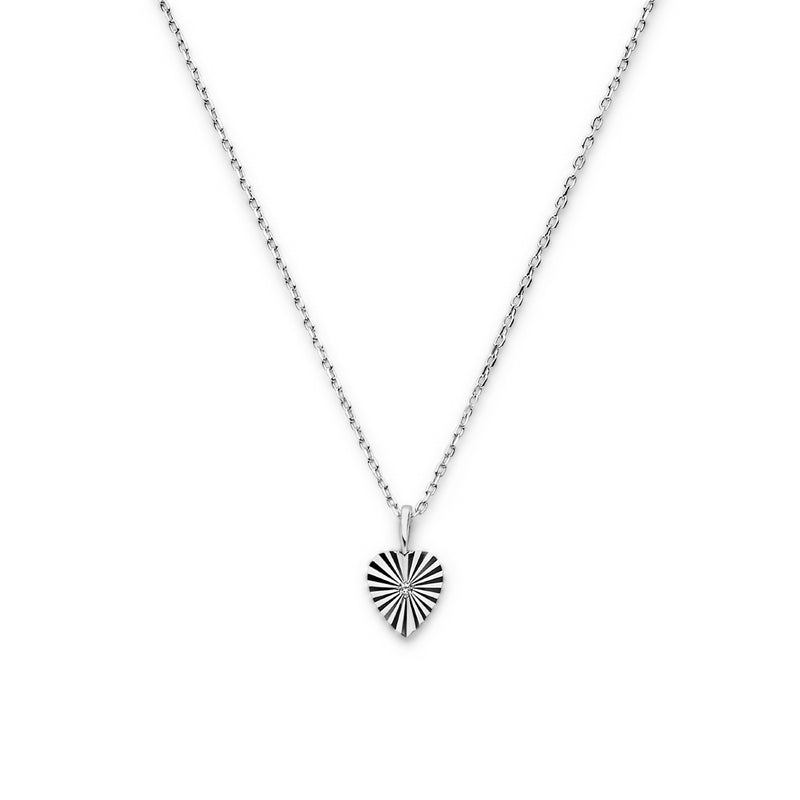 vDam Ketting Hart Zirkonia Gediamanteerd 41 + 4 Cm Zilver Gerhodineerd 1336712