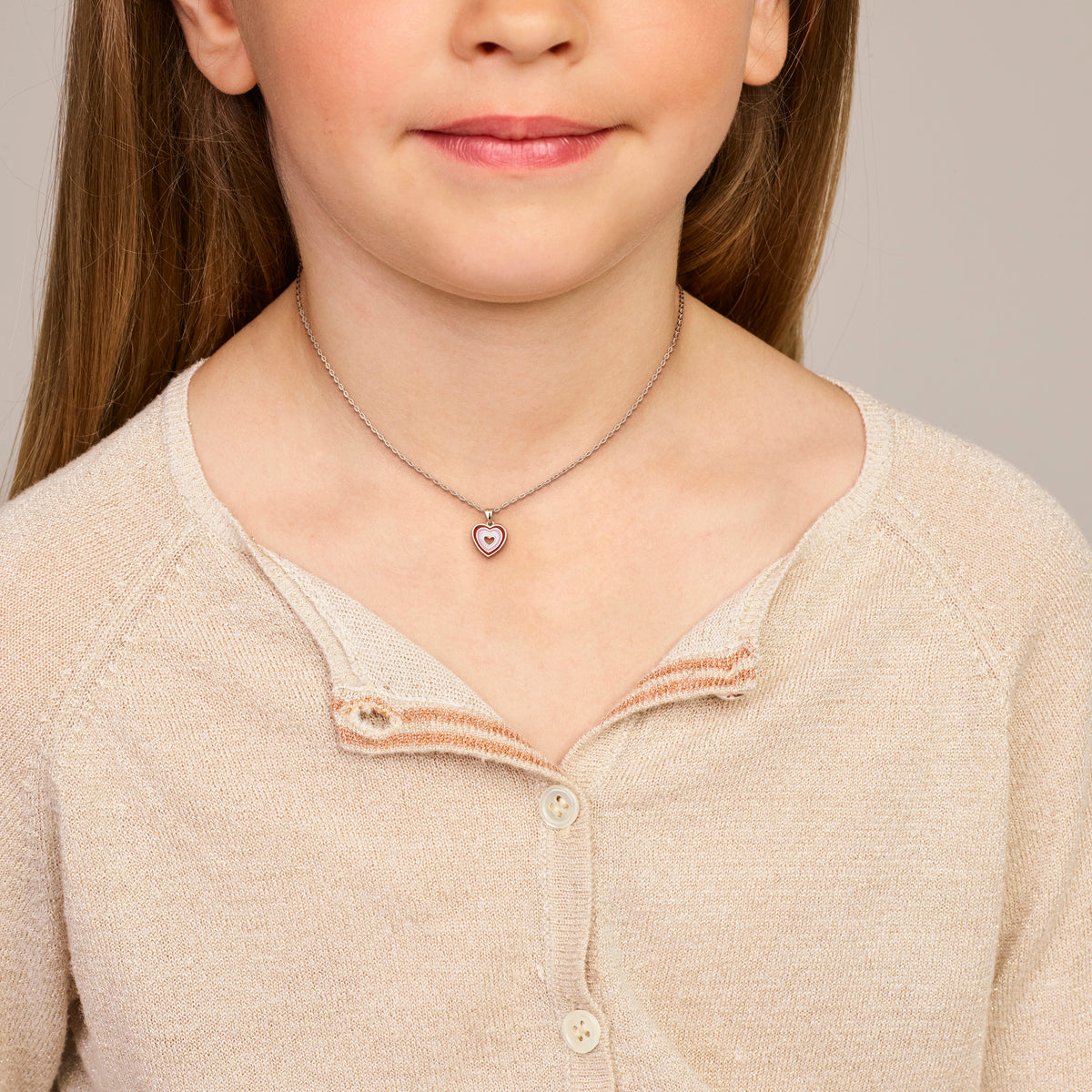 vDam Ketting Hartje 36cm + 3 Cm Zilver Gerhodineerd 1341810  36cm