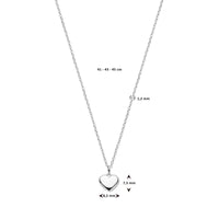 vDam Ketting Hartje 41cm - 43 - 45 Cm Zilver Gerhodineerd 1339915  41cm