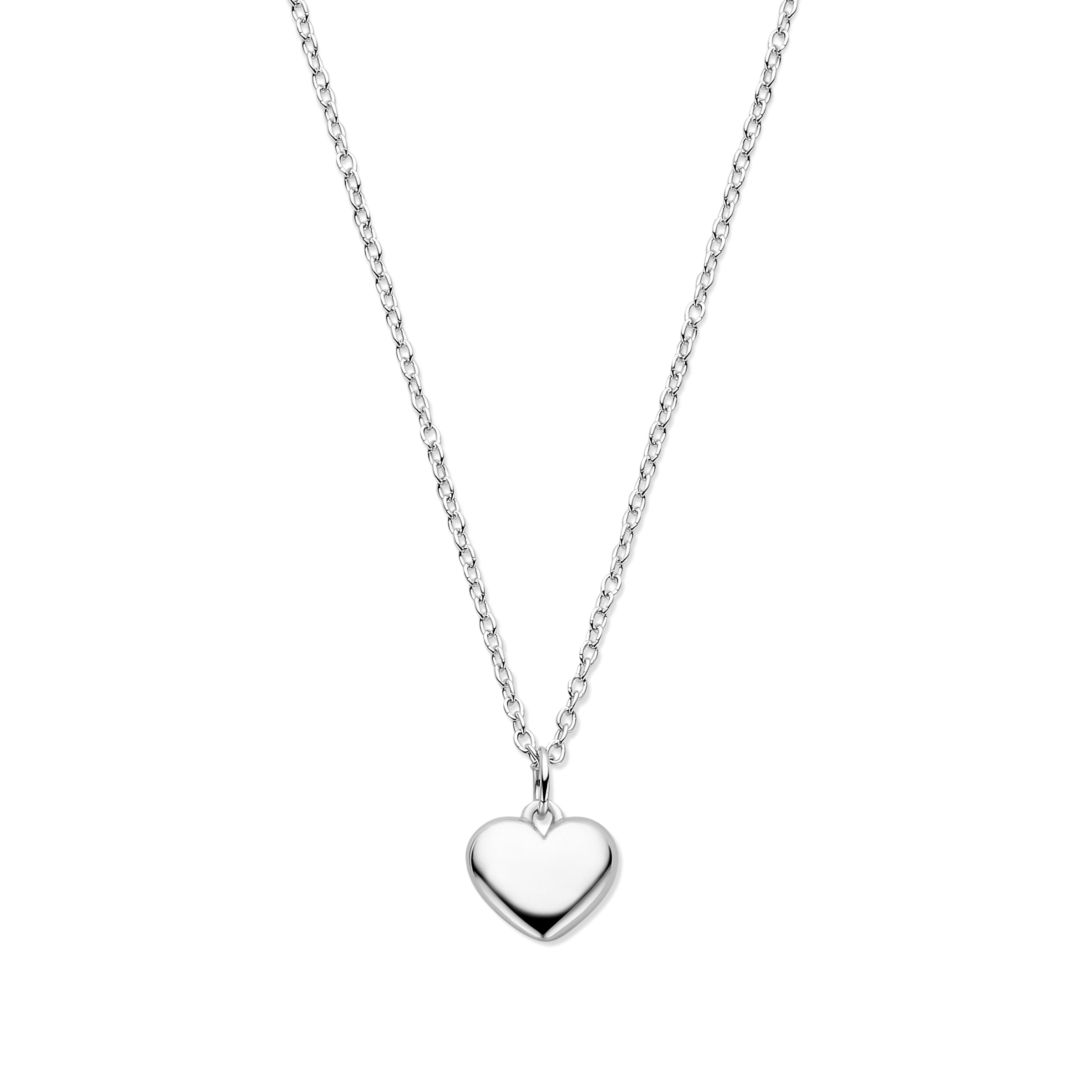 vDam Ketting Hartje 41 - 43 - 45 Cm Zilver Gerhodineerd 1339915