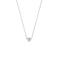 vDam Ketting Hartje Zirkonia 41 - 43 - 45 Cm Zilver Gerhodineerd 1341579