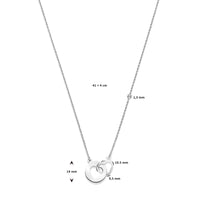 vDam Ketting Hartjes 1,3 Mm 41cm + 4 Cm Zilver Gerhodineerd 1338235  41cm