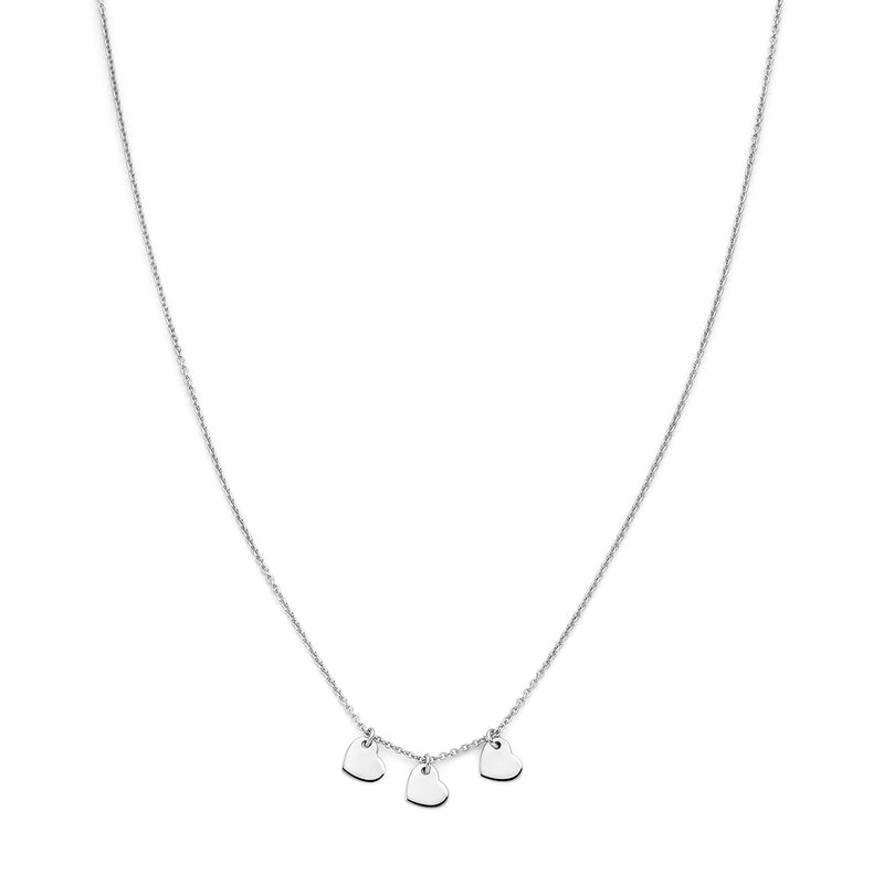 vDam Ketting Hartjes 36 + 2 Cm Zilver Gerhodineerd 1338234