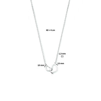 vDam Ketting Hartjes 40cm + 4 Cm Zilver Gerhodineerd 1333999  40cm