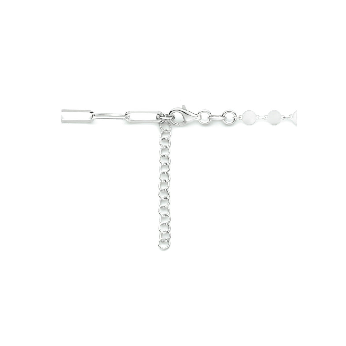 vDam Ketting Hartjes 40cm + 4 Cm Zilver Gerhodineerd 1333999  40cm