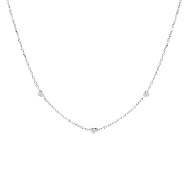 vDam Ketting Hartjes 41 + 4 Cm Zilver Gerhodineerd 1329098