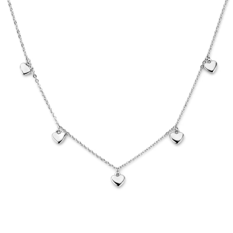 vDam Ketting Hartjes 41 + 4 Cm Zilver Gerhodineerd 1336851