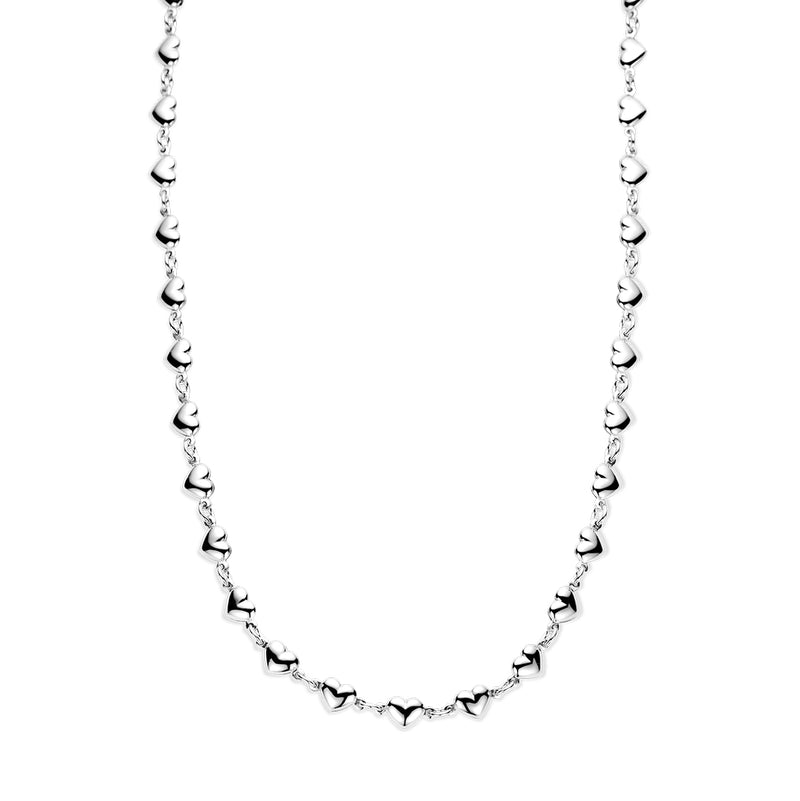 vDam Ketting Hartjes 41 + 4 Cm Zilver Gerhodineerd 1337744