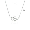 vDam Ketting Hartjes En Zirkonia 40cm + 4 Cm Zilver Gerhodineerd 1328553  40cm