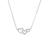 vDam Ketting Hartjes En Zirkonia 40 + 4 Cm Zilver Gerhodineerd 1328553