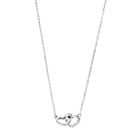 vDam Ketting Hartjes Gediamanteerd 41 + 4 Cm Zilver Gerhodineerd 1337705