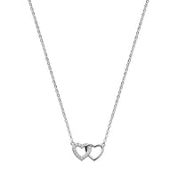 vDam Ketting Hartjes Zirkonia 40 + 4 Cm Zilver Gerhodineerd 1325707