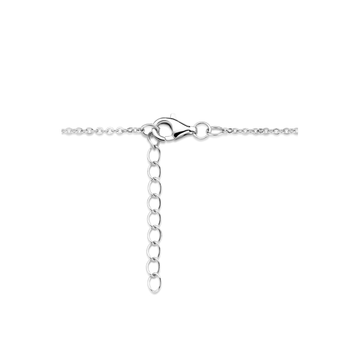 vDam Ketting Hartjes Zirkonia 42cm + 3 Cm Zilver Gerhodineerd 1337642cm  42cm