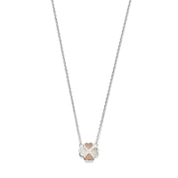 vDam Ketting Klavertje Parelmoer 36 + 4 Cm Zilver Gerhodineerd 1337673