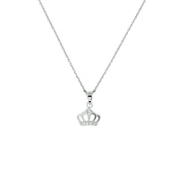vDam Ketting Kroon Zirkonia 36 + 4 Cm Zilver Gerhodineerd 1330038