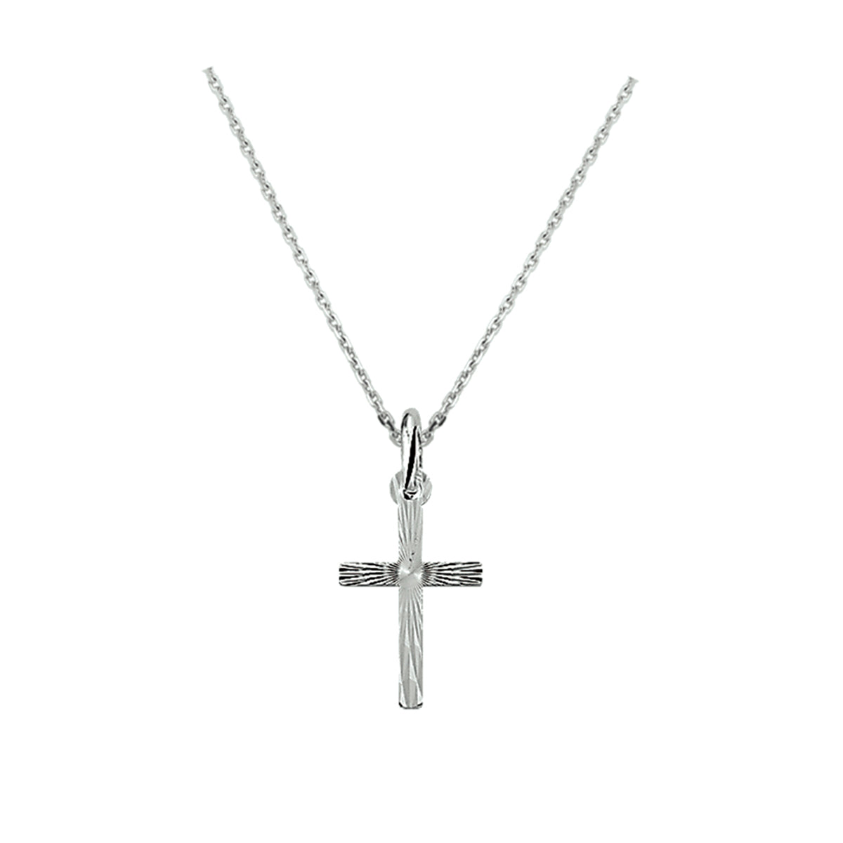 vDam Ketting Kruis 41 + 4 Cm Zilver Gerhodineerd 1329787