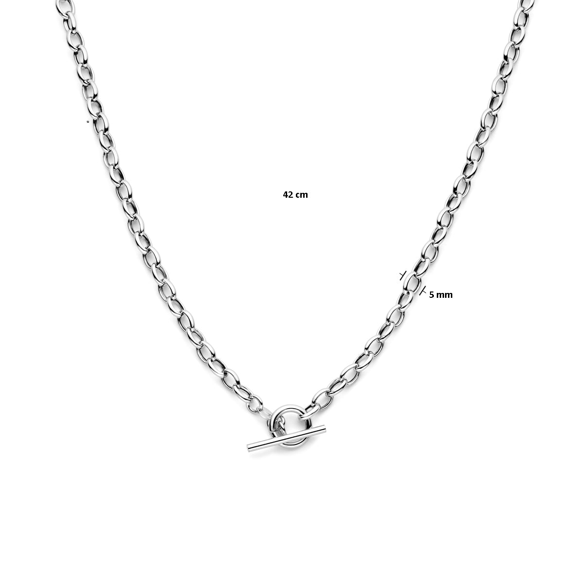 vDam Ketting Marine 5 Mm 42cm Cm Kapittelslot Zilver Gerhodineerd 1339431  42cm