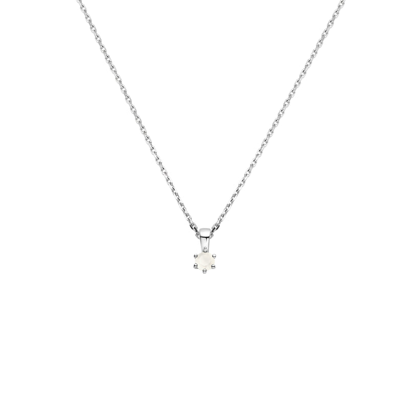 vDam Ketting Met Geboortesteen 41 + 4 Cm Zilver Gerhodineerd 1336431
