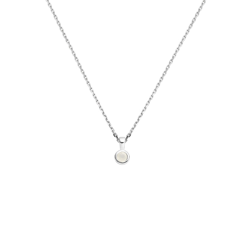 vDam Ketting Met Geboortesteen 41 + 4 Cm Zilver Gerhodineerd 1337564