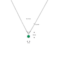 vDam Ketting Met Geboortesteen 41cm + 4 Cm Zilver Gerhodineerd 1337491  41cm