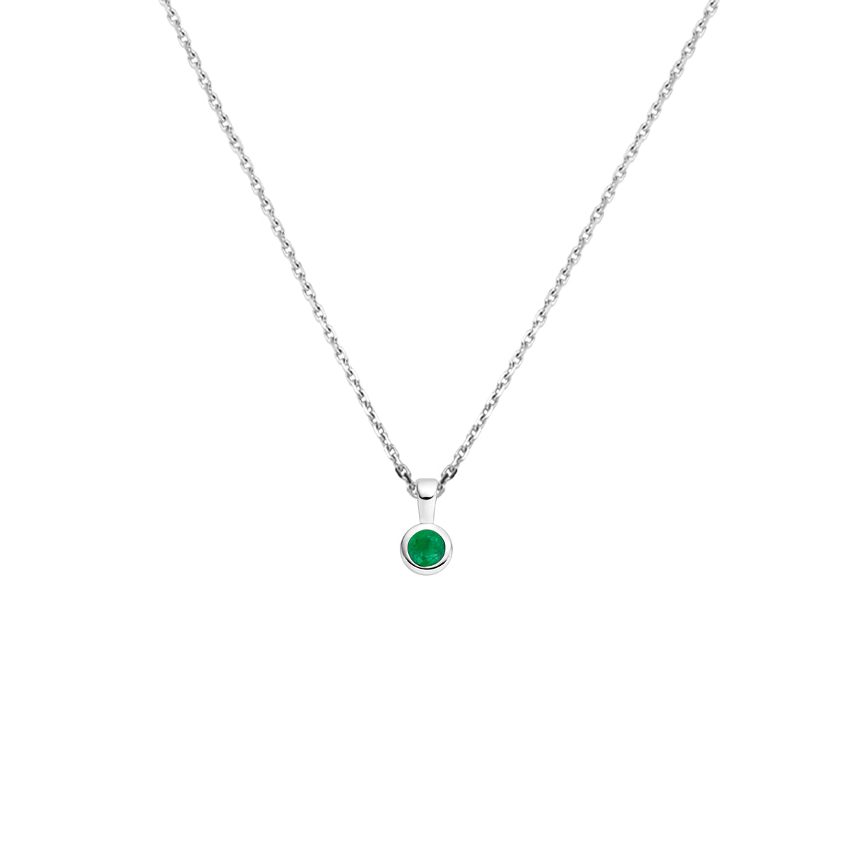 vDam Ketting Met Geboortesteen 41 + 4 Cm Zilver Gerhodineerd 1337492