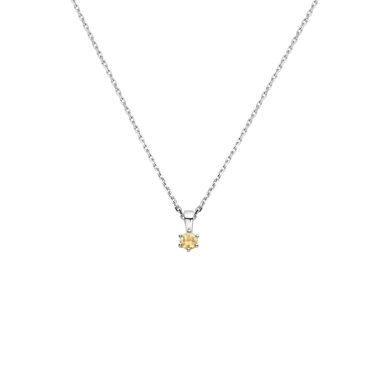 vDam Ketting Met Geboortesteen 41 + 4 Cm Zilver Gerhodineerd 1337494