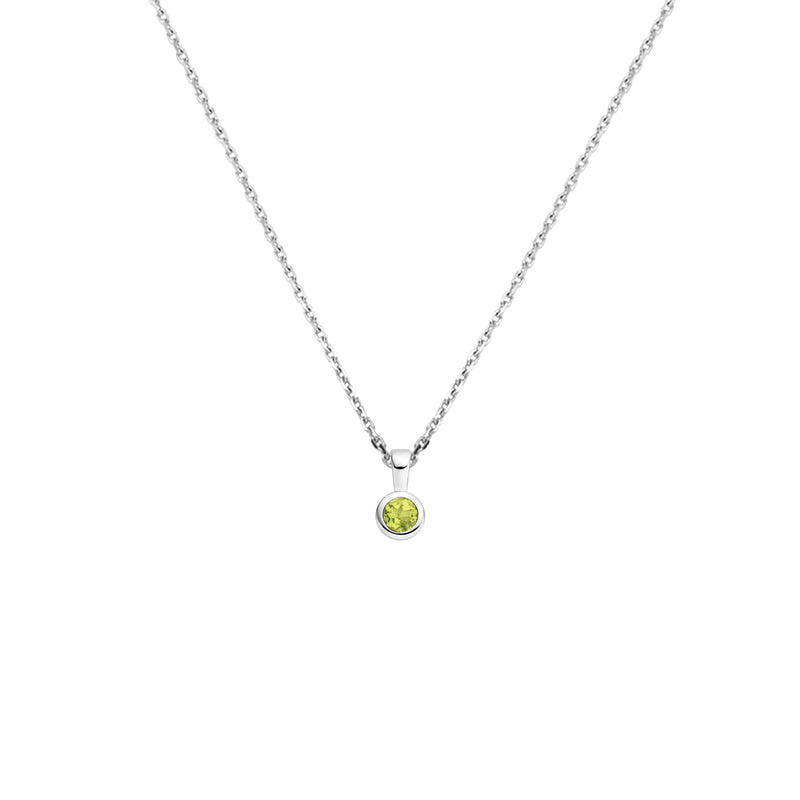 vDam Ketting Met Geboortesteen 41 + 4 Cm Zilver Gerhodineerd 1337575