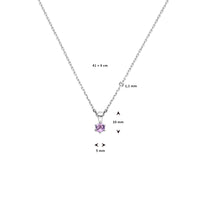 vDam Ketting Met Geboortesteen 41cm + 4 Cm Zilver Gerhodineerd 1337498  41cm