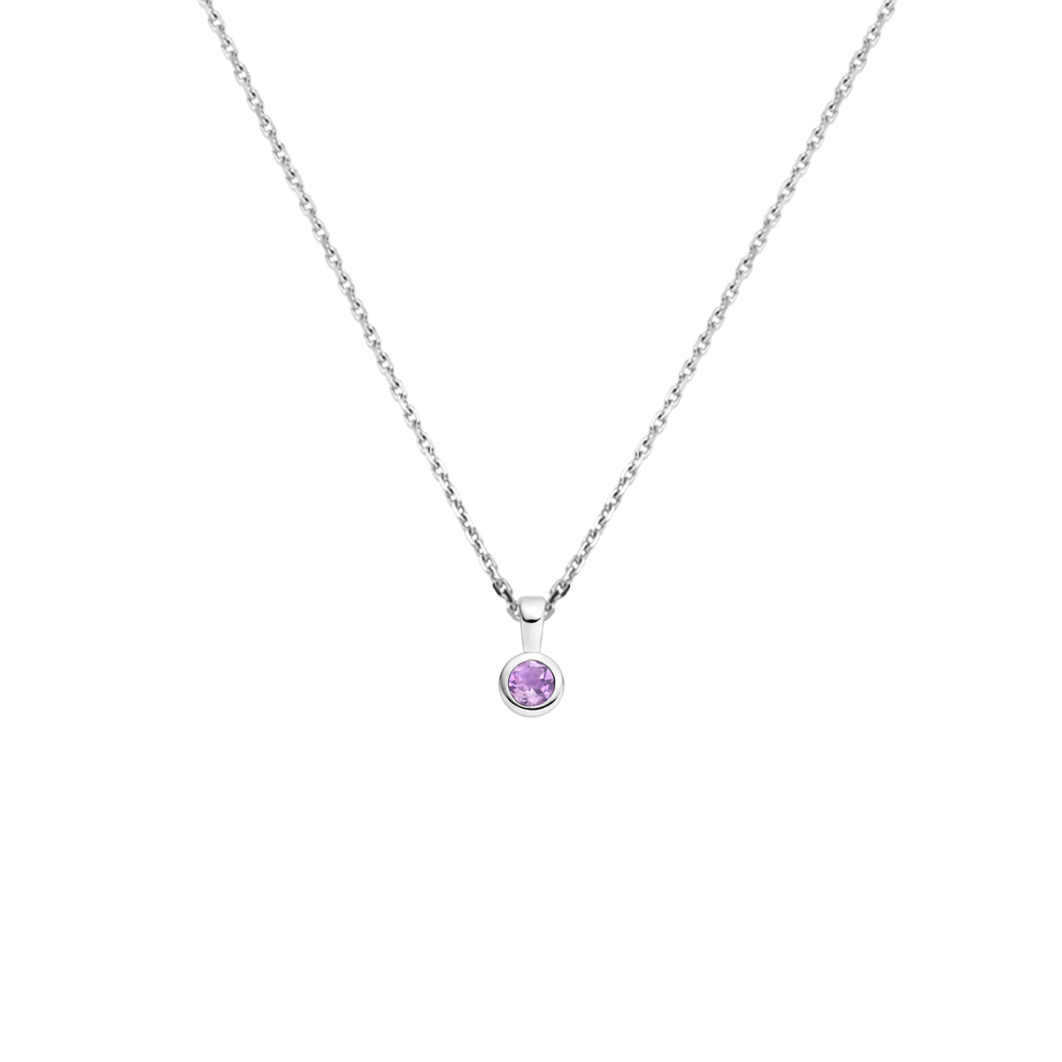 vDam Ketting Met Geboortesteen 41 + 4 Cm Zilver Gerhodineerd 1337500