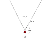 vDam Ketting Met Geboortesteen 41cm + 4 Cm Zilver Gerhodineerd 1337501  41cm