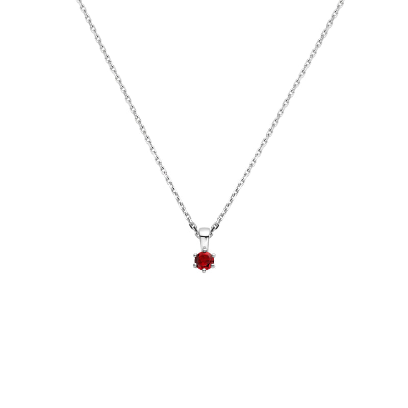 vDam Ketting Met Geboortesteen 41 + 4 Cm Zilver Gerhodineerd 1337543