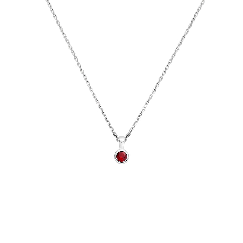 vDam Ketting Met Geboortesteen 41 + 4 Cm Zilver Gerhodineerd 1337579