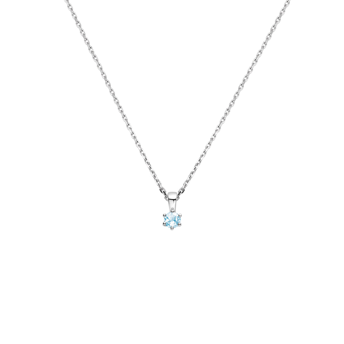 vDam Ketting Met Geboortesteen 41 + 4 Cm Zilver Gerhodineerd 1337506