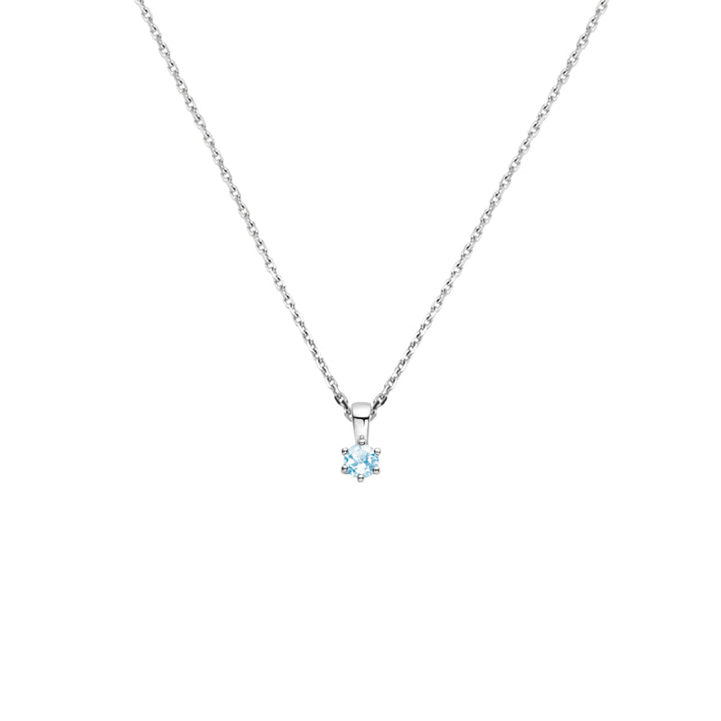 vDam Ketting Met Geboortesteen 41 + 4 Cm Zilver Gerhodineerd 1337550