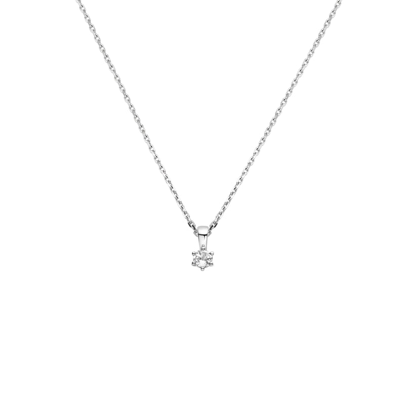 vDam Ketting Met Geboortesteen 41 + 4 Cm Zilver Gerhodineerd 1337554