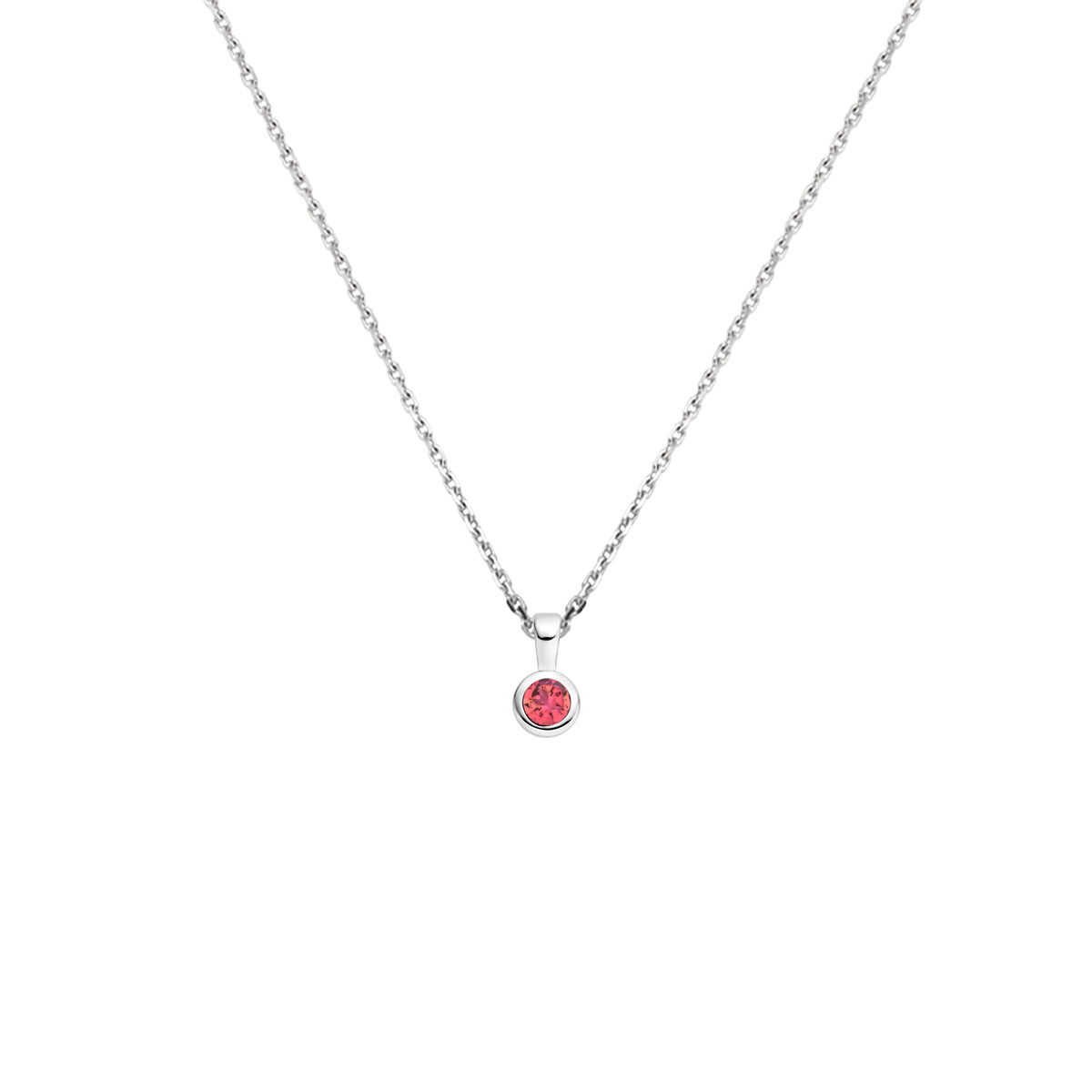 vDam Ketting Met Geboortesteen 41 + 4 Cm Zilver Gerhodineerd 1337587