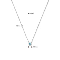 vDam Ketting Met Geboortesteen Zirkonia 41cm + 4 Cm Zilver Gerhodineerd 1335928  41cm