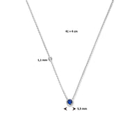 vDam Ketting Met Geboortesteen Zirkonia 41cm + 4 Cm Zilver Gerhodineerd 1335935  41cm