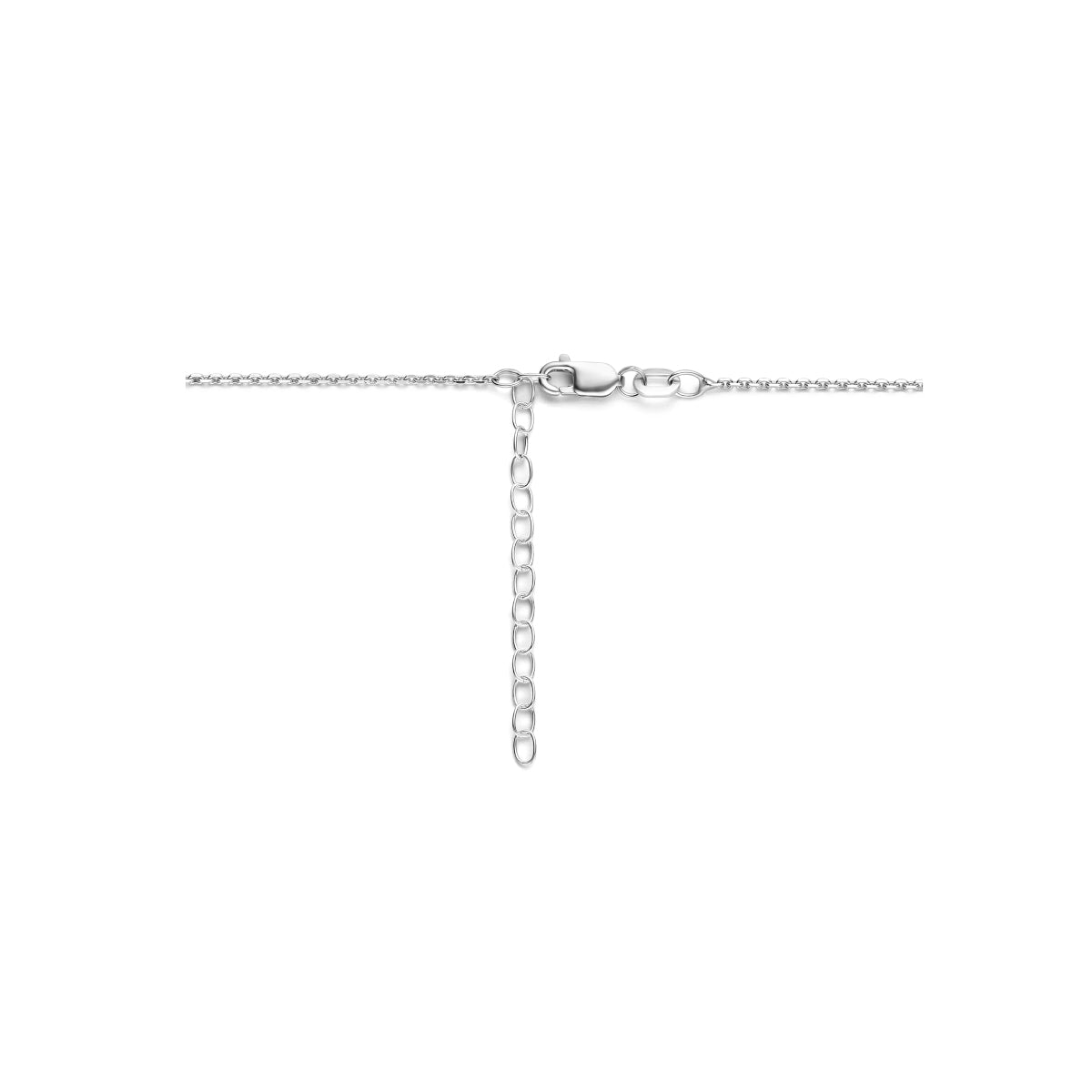 vDam Ketting Met Geboortesteen Zirkonia 41cm + 4 Cm Zilver Gerhodineerd 1335939  41cm