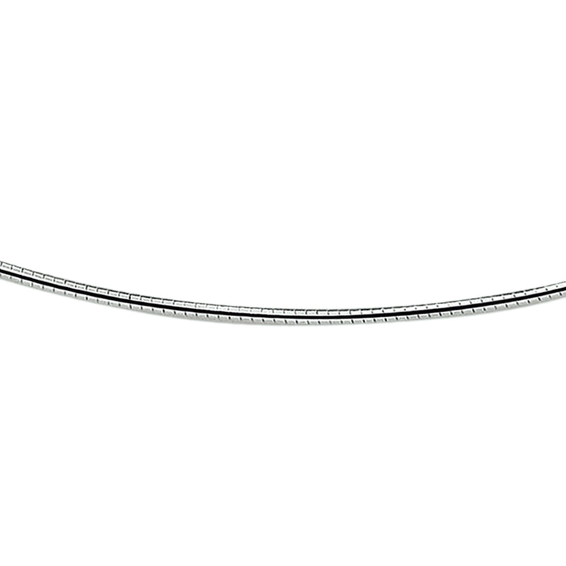 vDam Ketting Omega Rond 1,6 Mm 42 + 3 Cm Zilver Gerhodineerd 1329069