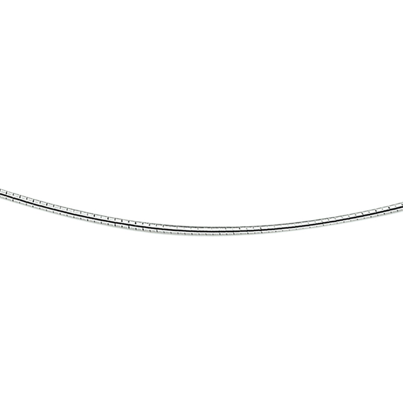vDam Ketting Omega Rond 42 + 3 Cm 1,4 Mm Zilver Gerhodineerd 1329068
