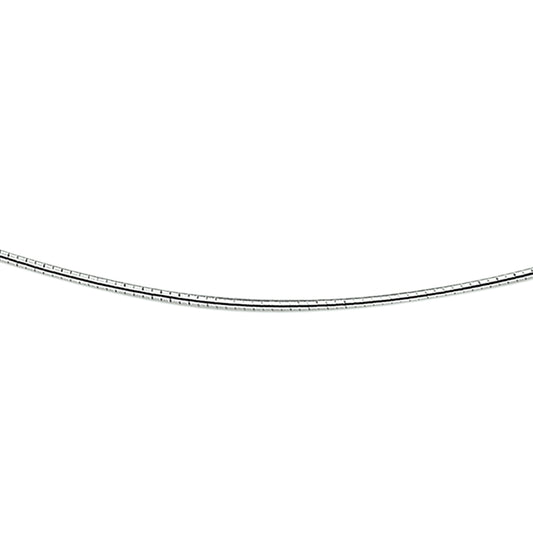 vDam Ketting Omega Rond 42 + 3 Cm 1,4 Mm Zilver Gerhodineerd 1329068