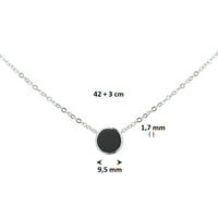vDam Ketting Onyx 42cm + 3 Cm Zilver Gerhodineerd 1326616  42cm
